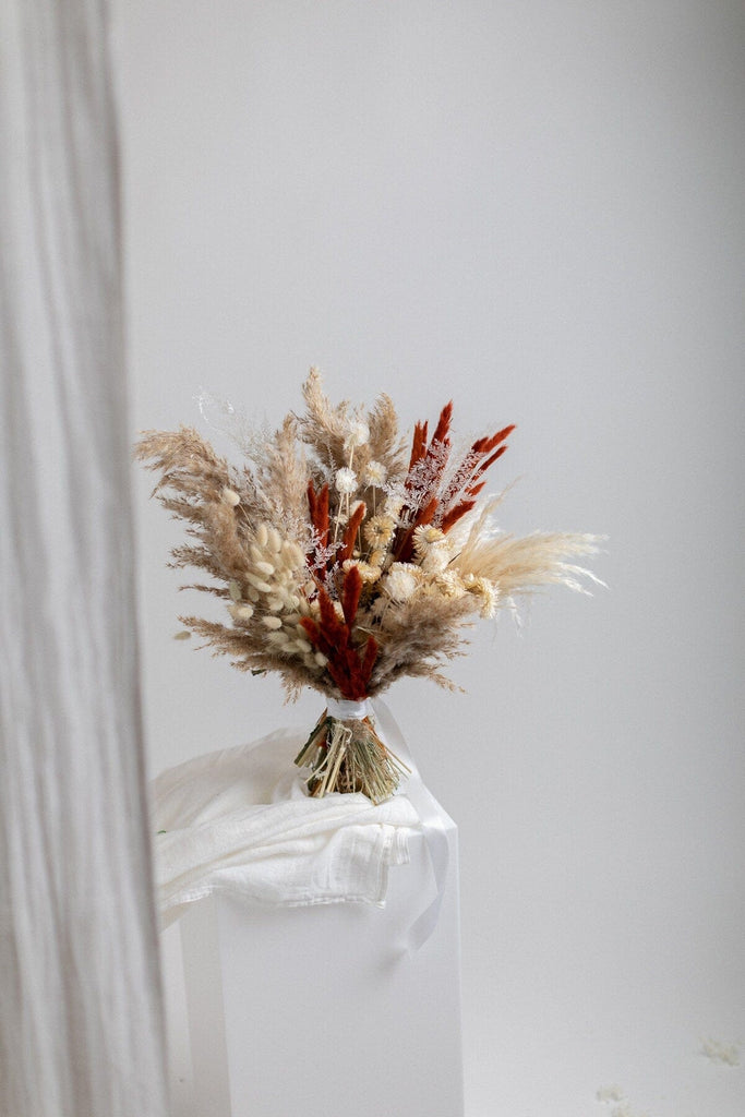 hiddenbotanicsweddings Bouquets Dried Flowers Bridal Bouquet - Burnt Orange & Taupe