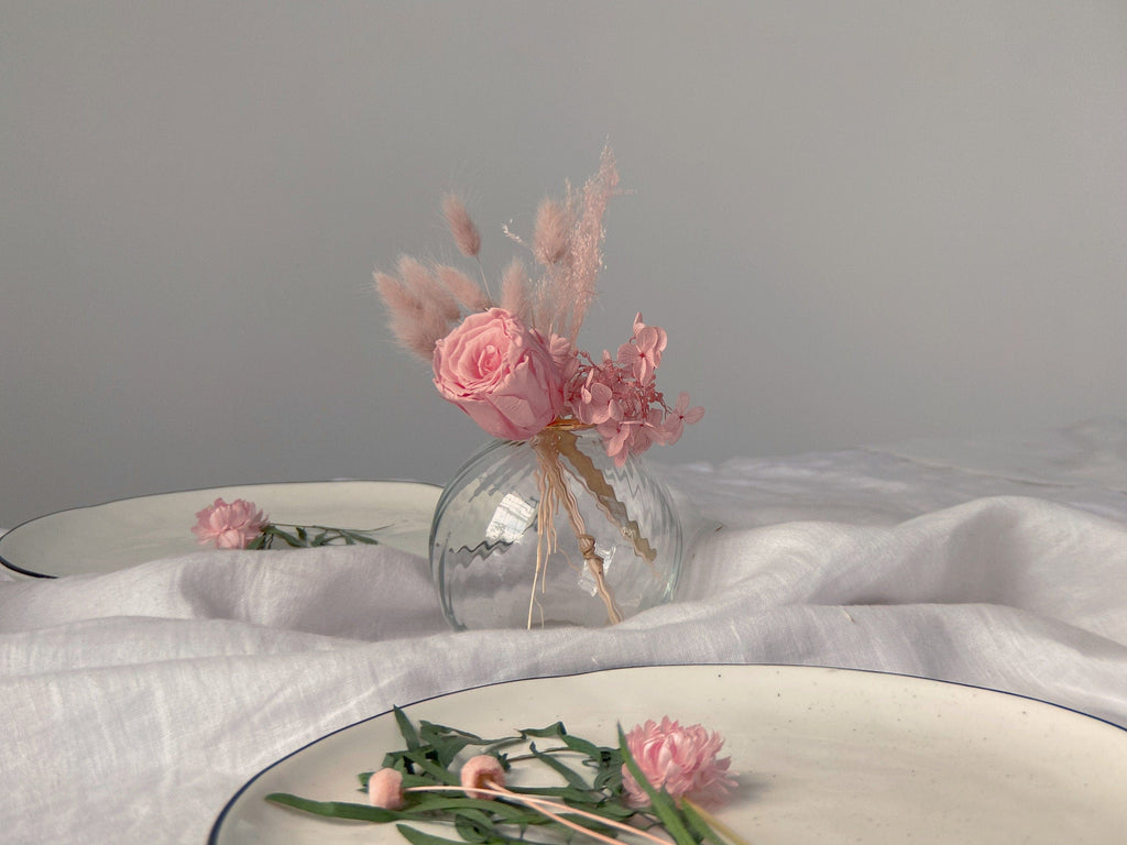 Floral Home Decorations Floral Home Decorations All Pink Preserved Rose and Hydrangea Floral Vase Arrangment / Dried Flower Arrangment
