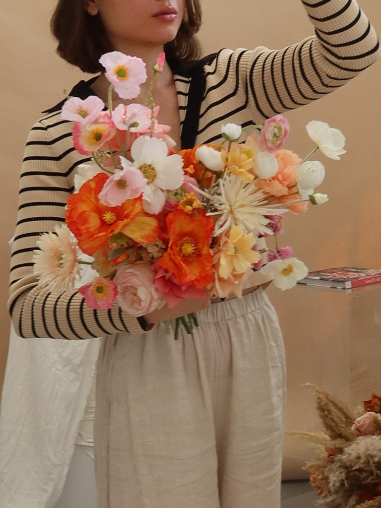 hiddenbotanicsweddings Bouquets Colourful Artificial Flowers Bridal Bouquet - Pastel Orange & Cream