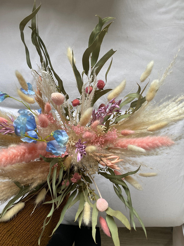 hiddenbotanicsweddings Bouquets Colourful Dried & Artificial Flowers Bridal Bouquet - Blush Pink & Cream No:2