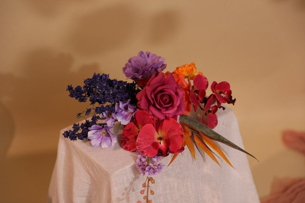 hiddenbotanicsweddings Bouquets Colourful Dried & Artificial Flowers Bridal Bouquet - Hot Pink & Purple