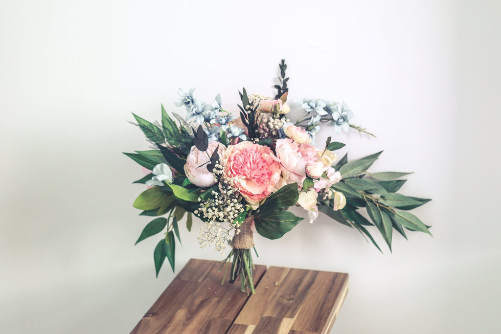 hiddenbotanicsweddings Bouquets Colourful Dried & Artificial Flowers Bridal Bouquet - Paradise Pink & Green
