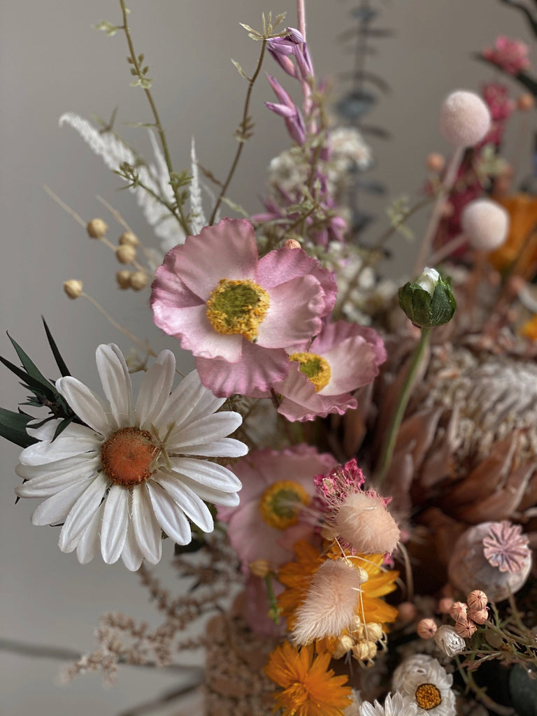 hiddenbotanicsweddings Bouquets Colourful Dried & Artificial Flowers Bridal Bouquet - Pastel Pink & Green