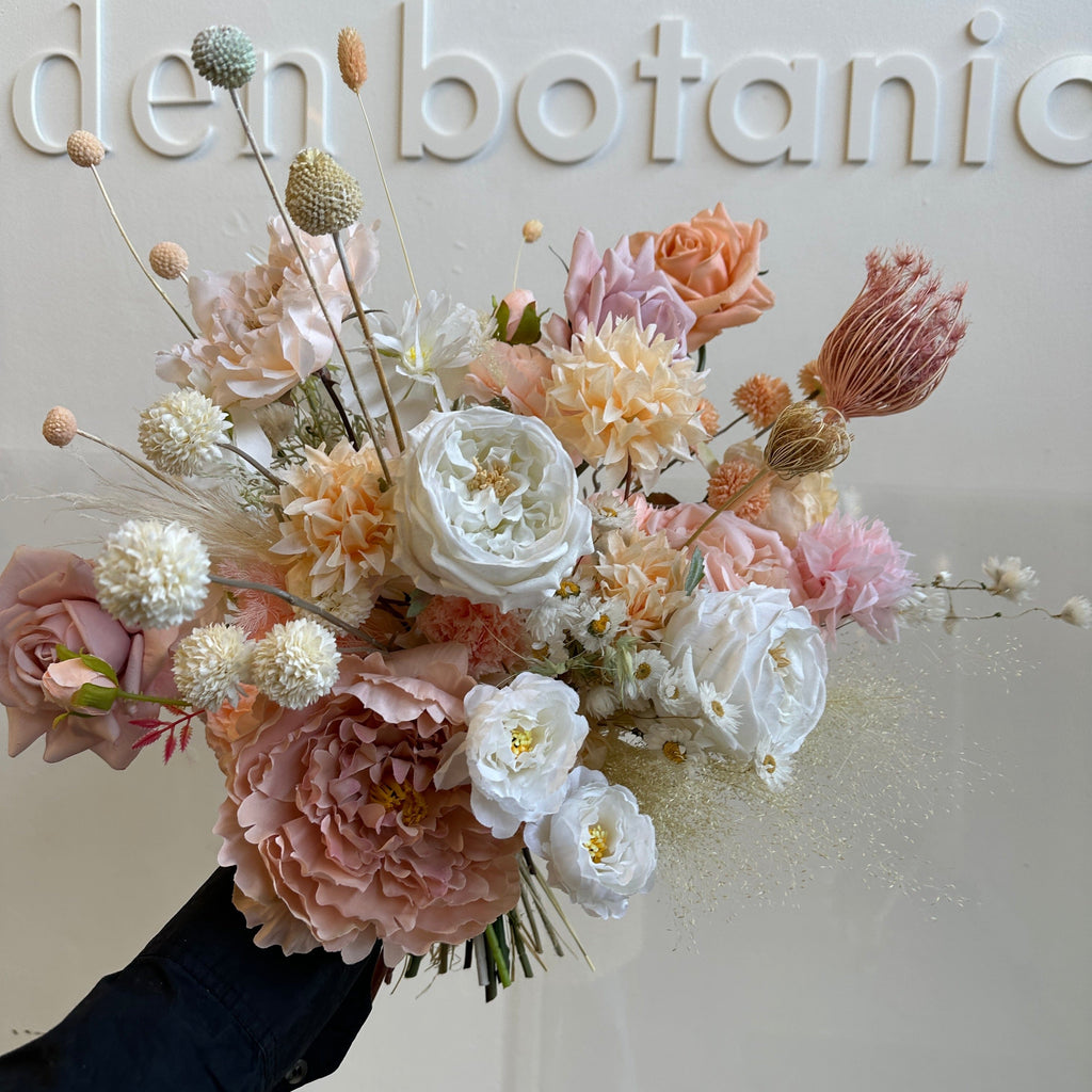 hiddenbotanicsweddings Bouquets Colourful Dried & Artificial Flowers Bridal Bouquet - Summer White & Pink