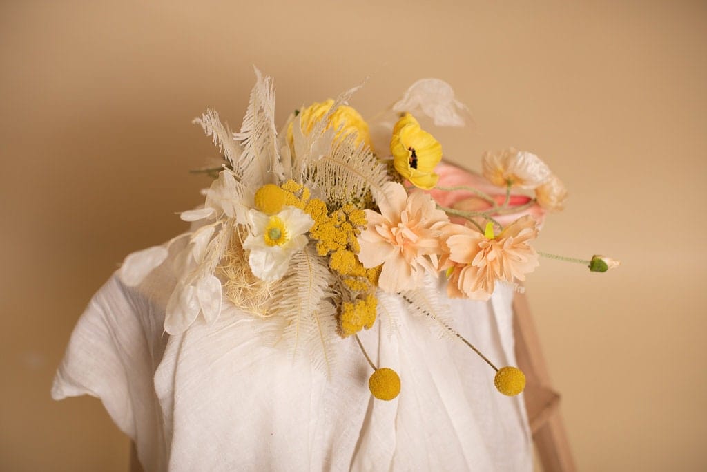 hiddenbotanicsweddings Bouquets Colourful Dried & Artifiical Flowers Bridal Bouquet - Sunshine Yellow & Peach