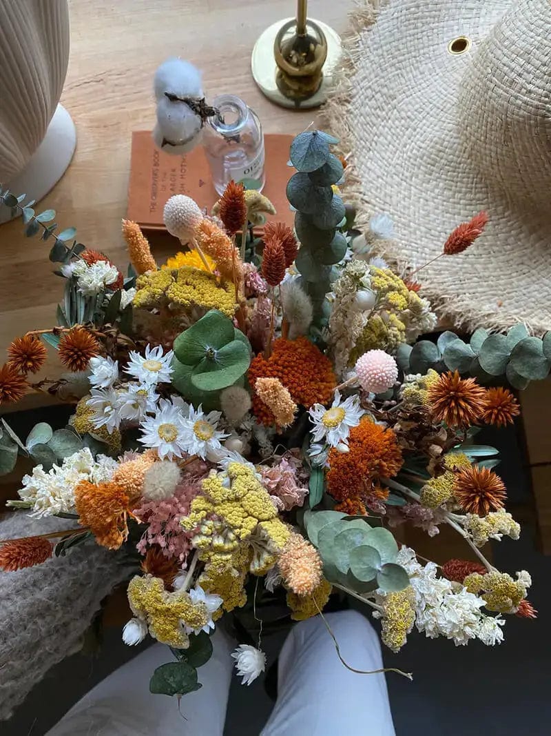 hiddenbotanicsweddings Bouquets Colourful Dried Flowers Bridal Bouquet - Sunset Orange & Yellow
