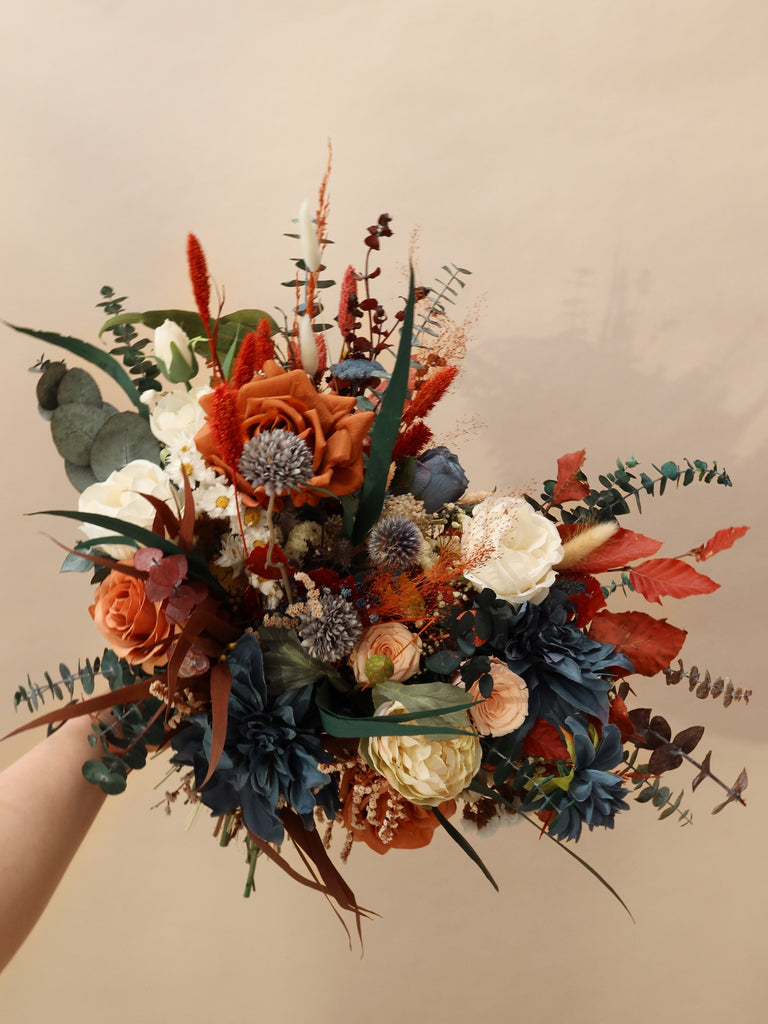 hiddenbotanicsweddings Bouquets Dried and Artificial Flowers Bridal Bouquet - Terracotta & Red