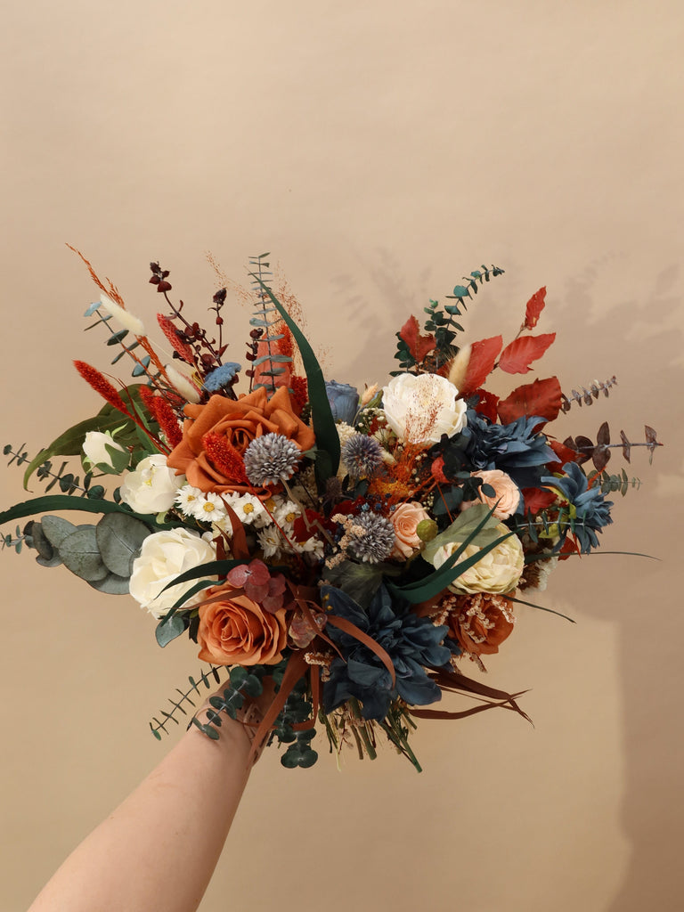 hiddenbotanicsweddings Bouquets Dried and Artificial Flowers Bridal Bouquet - Terracotta & Red