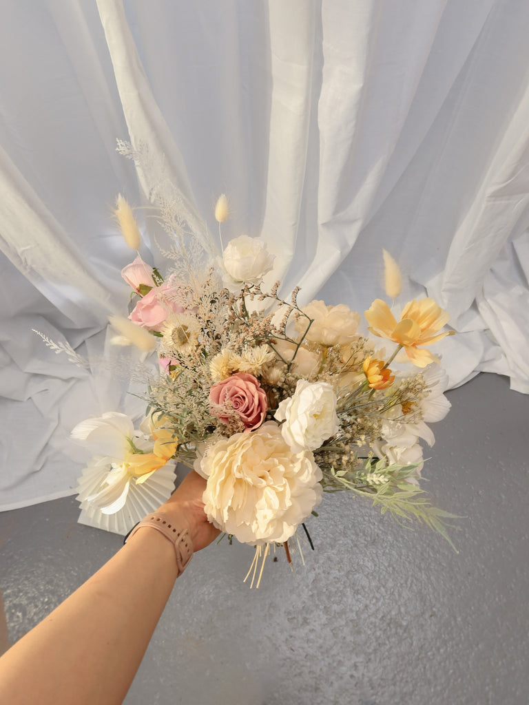 hiddenbotanicsweddings Bouquets Dried and Artificial Flowers Bridal Bouquet - Yellow & Pink