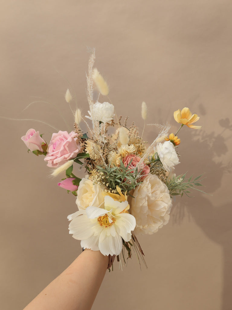 hiddenbotanicsweddings Bouquets Dried and Artificial Flowers Bridal Bouquet - Yellow & Pink