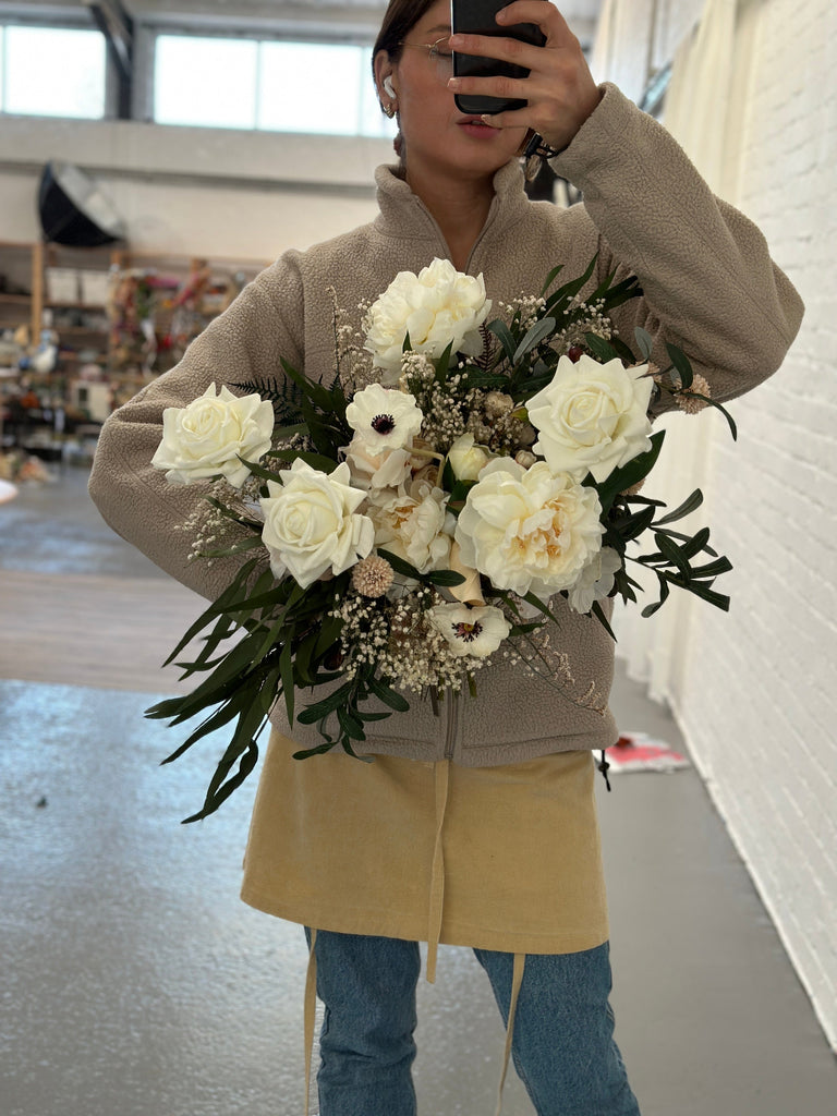 hiddenbotanicsweddings Bouquets Dried & Artificial Flowers Bridal Bouquet - Lush Green & White