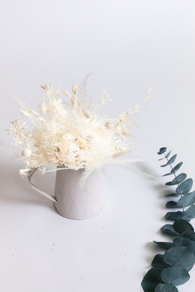 hiddenbotanicsweddings Bouquets Dried Flowers Bridal Bouquet - Ivory White & Cream