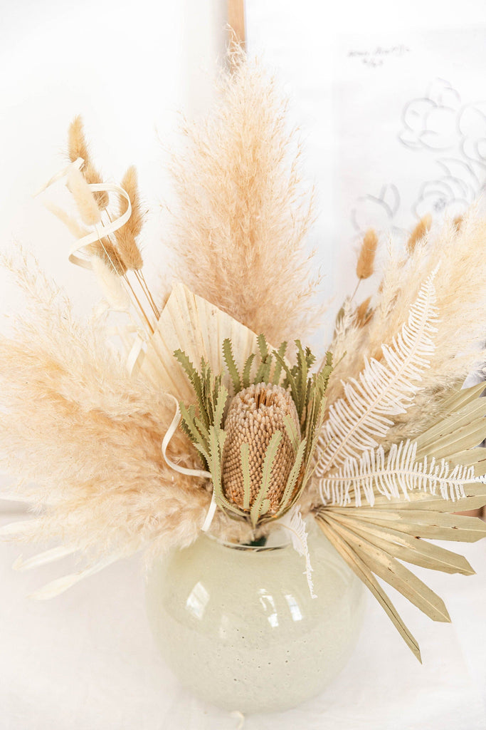 hiddenbotanicsweddings Bouquets Dried Flowers Bridal Bouquet - Light Green & Cream
