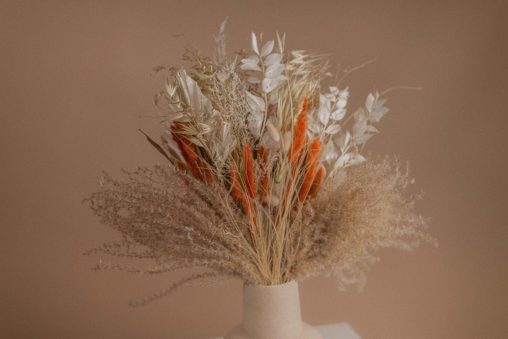 hiddenbotanicsweddings Bouquets Dried Flowers Bridal Bouquet - Sandy Cream & Orange