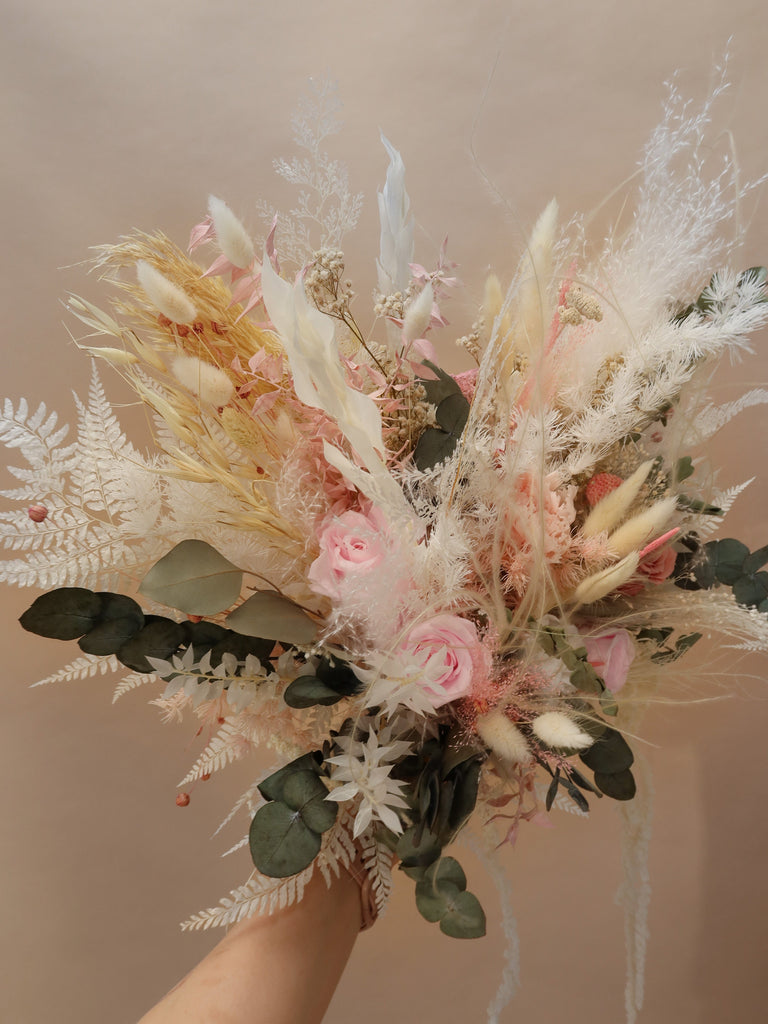 hiddenbotanicsweddings Bouquets Dried Flowers Bridal Bouquet - Summer Green & White