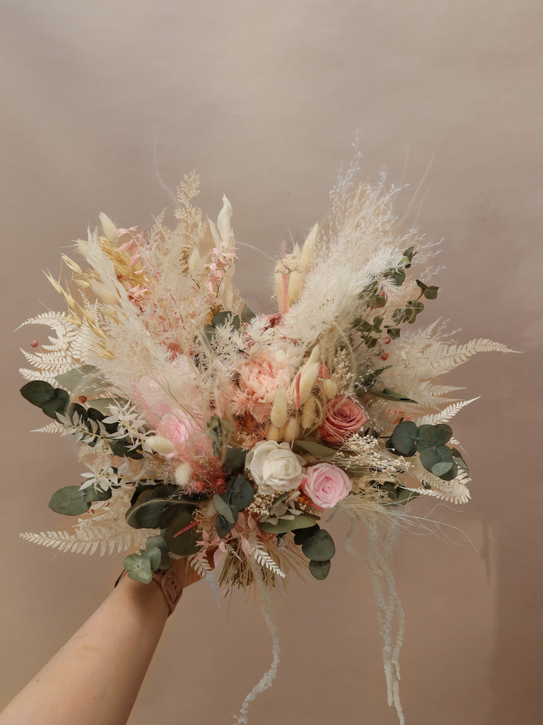 hiddenbotanicsweddings Bouquets Dried Flowers Bridal Bouquet - Summer Green & White