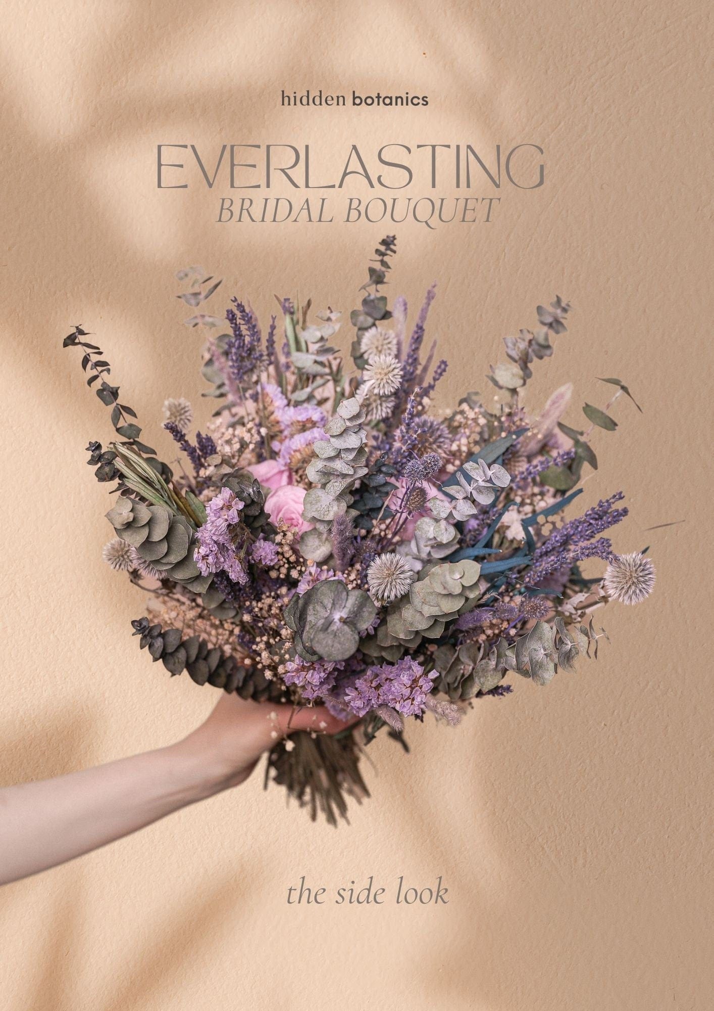 Personalised Pink Dried Preserved Flowers as Mini Everlasting -  Norway