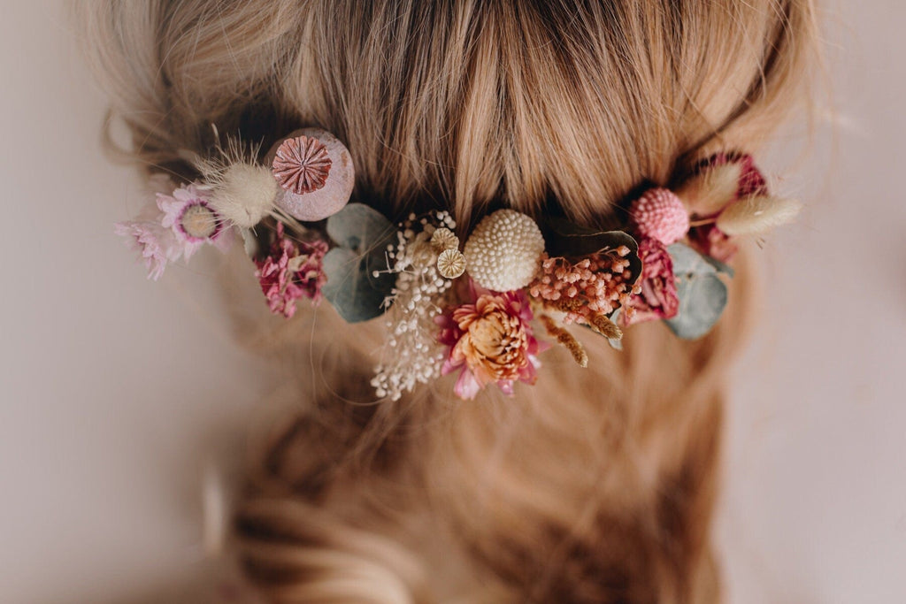 hiddenbotanicsweddings Hair Pin Sets Fragrant Eucalyptus & Dried Pink Roses 15 piece Hair Pins  Set, Boho Hair Pins, Wedding Hair Pins, Flower Pin Set