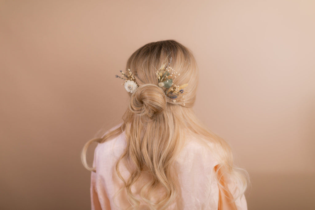 hiddenbotanicsweddings Hair Pin Sets Scottish Thistle & Dried Flower Hair Pins Set, Boho Hair Pins, Wedding Hair Pins, Flower Pin Set