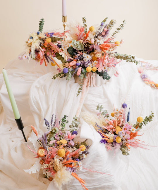 Soft Pink and Ivory Dried Flowers with Lavender & Eucalyptus, Bride's Dried  Flower Bouquet, Boho Wedding Flowers, Hand Made Home Decor