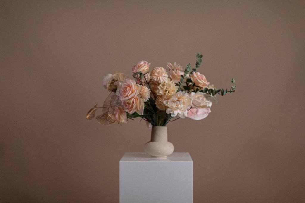 hiddenbotanicsweddings Bouquets Artificial Flowers Bridal Bouquet - Pastel Peach & Pink