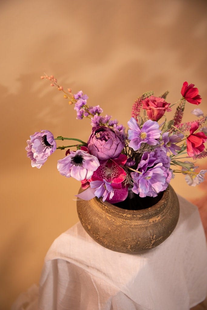 hiddenbotanicsweddings Bouquets Colourful Artificial Flowers Bridal Bouquet - Light Red & Purple