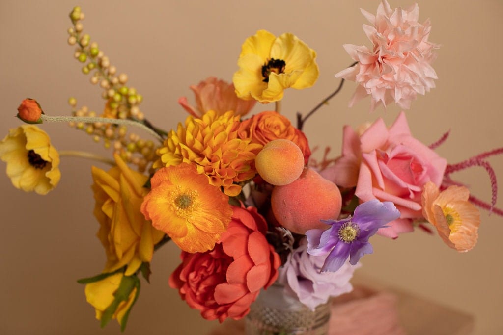 hiddenbotanicsweddings Bouquets Colourful Artificial Flowers Bridal Bouquet - Sunset Orange & Yellow