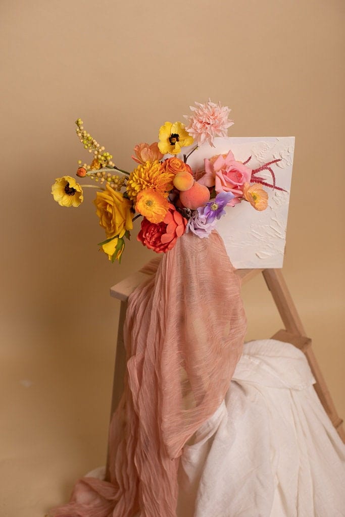 hiddenbotanicsweddings Bouquets Colourful Artificial Flowers Bridal Bouquet - Sunset Orange & Yellow
