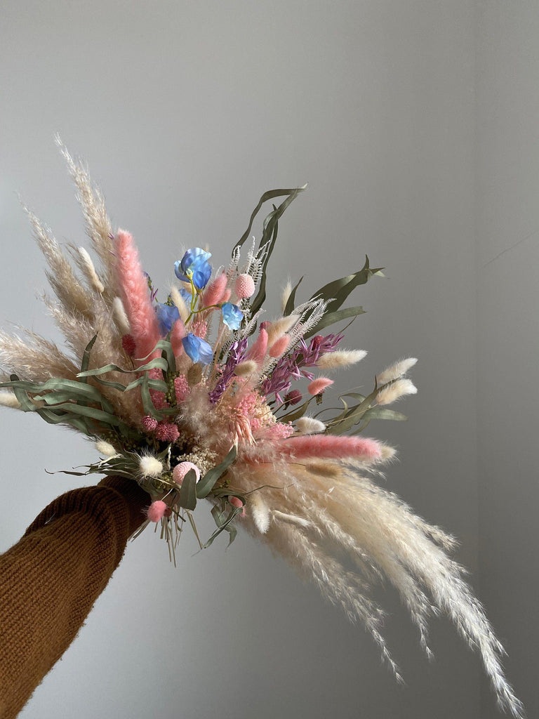hiddenbotanicsweddings Bouquets Colourful Dried & Artificial Flowers Bridal Bouquet - Blush Pink & Cream No:2