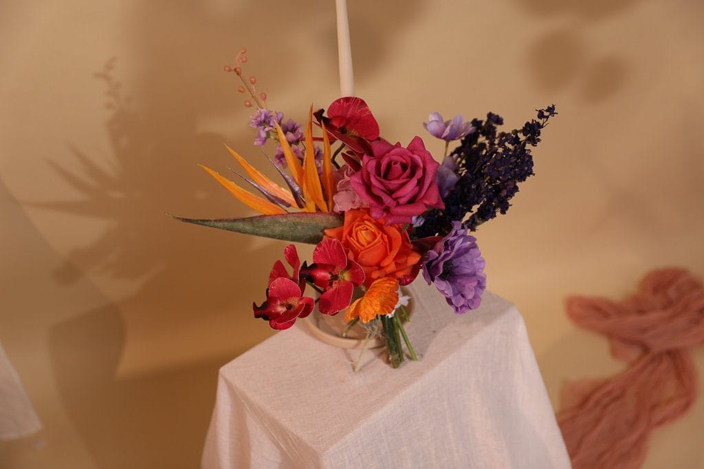 hiddenbotanicsweddings Bouquets Colourful Dried & Artificial Flowers Bridal Bouquet - Hot Pink & Purple