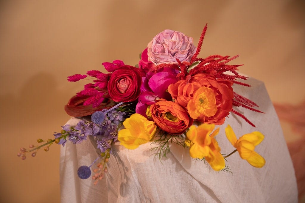 hiddenbotanicsweddings Bouquets Colourful Dried & Artificial Flowers Bridal Bouquet - Hot Pink & Red