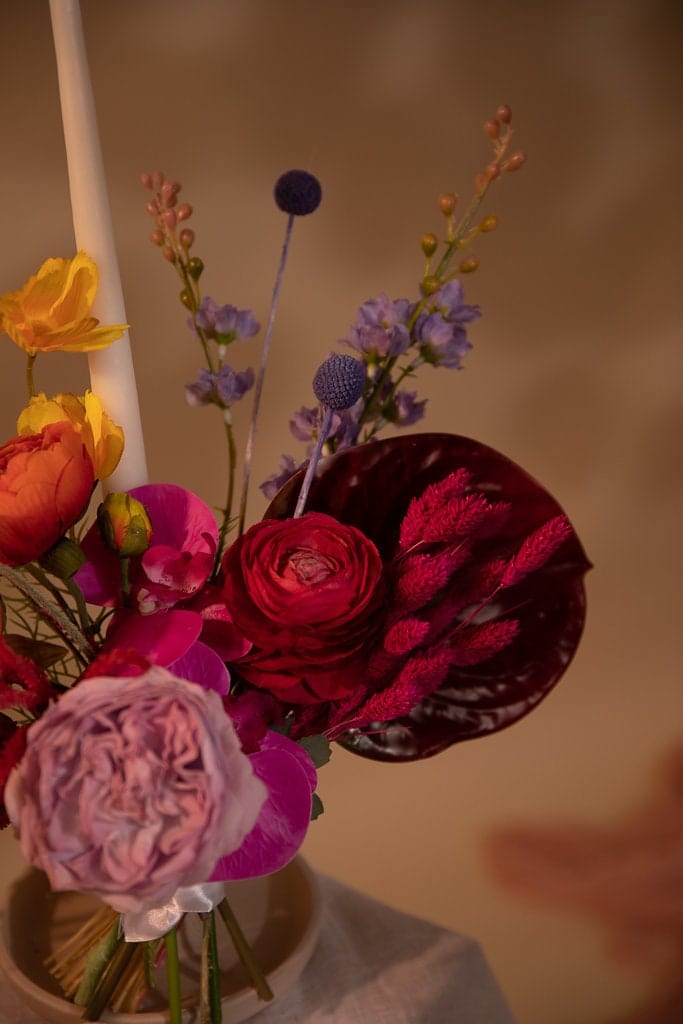 hiddenbotanicsweddings Bouquets Colourful Dried & Artificial Flowers Bridal Bouquet - Hot Pink & Red