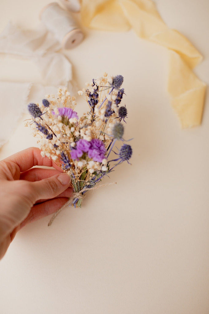 hiddenbotanicsweddings Bouquets Colourful Dried & Artificial Flowers Bridal Bouquet - Lavender Purple & Green