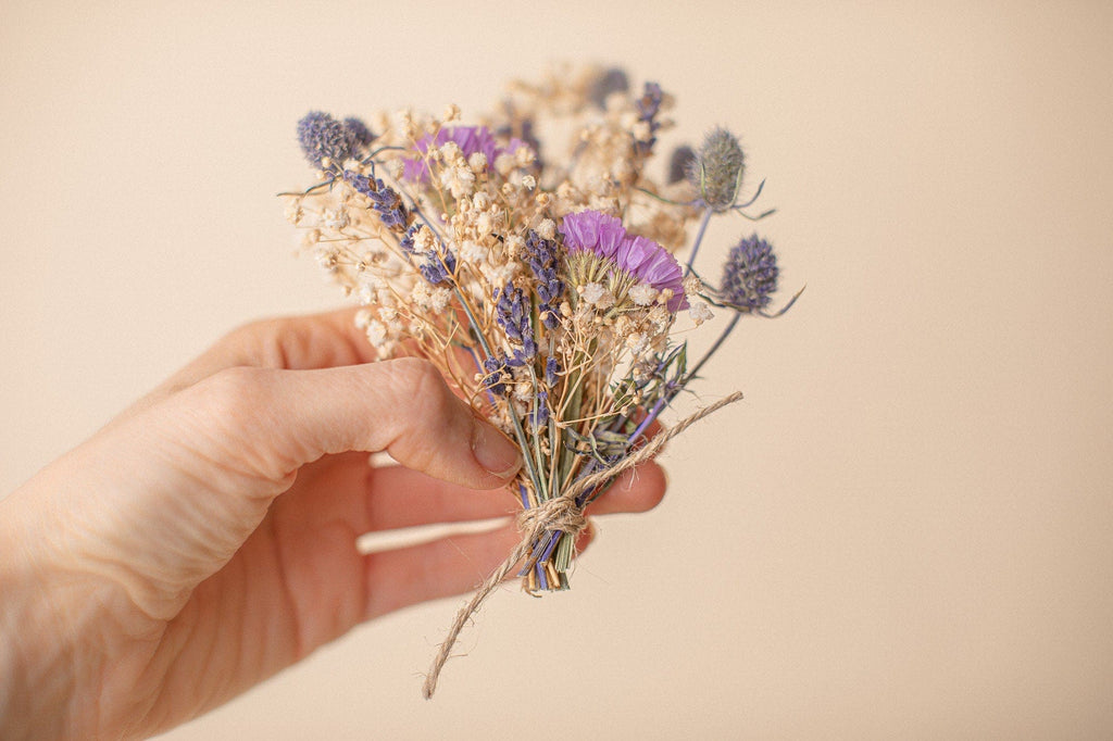 hiddenbotanicsweddings Bouquets Colourful Dried & Artificial Flowers Bridal Bouquet - Lavender Purple & Green