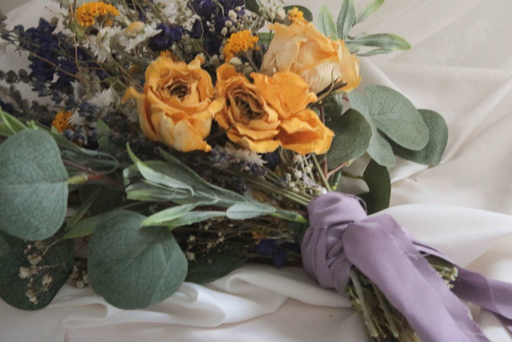 hiddenbotanicsweddings Bouquets Colourful Dried & Artificial Flowers Bridal Bouquet - Light Green & Yellow