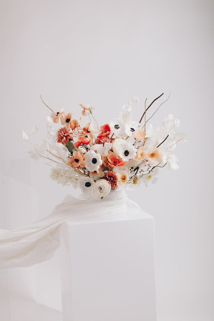hiddenbotanicsweddings Bouquets Colourful Dried & Artificial Flowers Bridal Bouquet - Light Terracota & Cream
