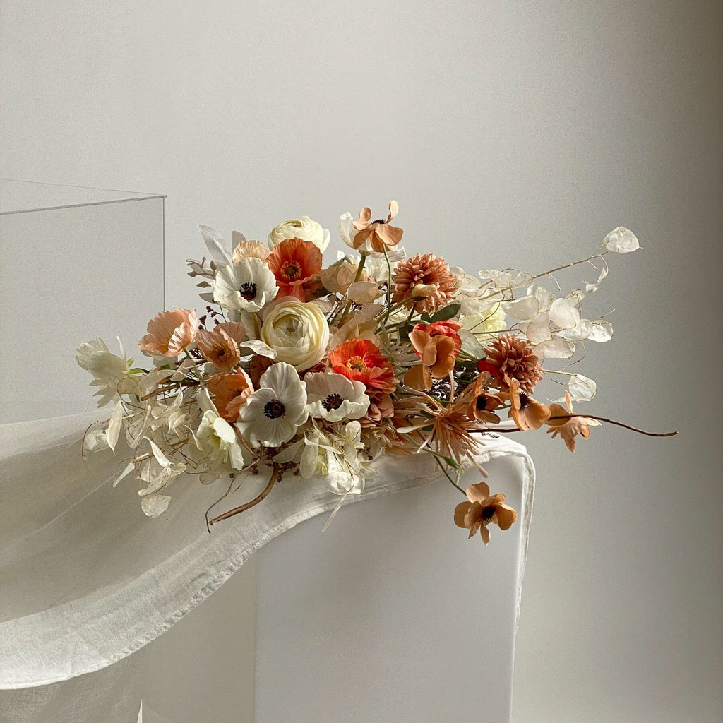 hiddenbotanicsweddings Bouquets Colourful Dried & Artificial Flowers Bridal Bouquet - Light Terracota & Cream