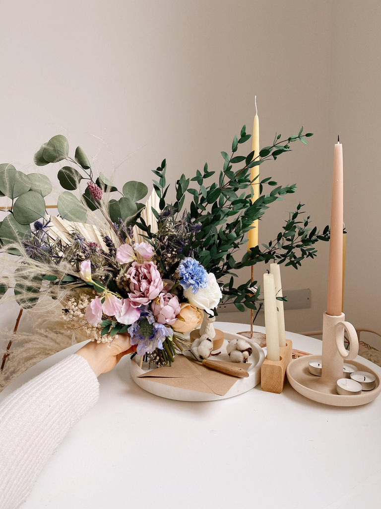 hiddenbotanicsweddings Bouquets Colourful Dried & Artificial Flowers Bridal Bouquet - Pastel Lilac & Green