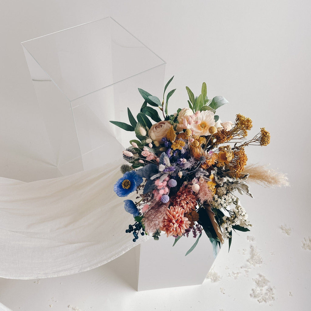 hiddenbotanicsweddings Bouquets Colourful Dried & Artificial Flowers Bridal Bouquet - Pastel Purple & Yellow