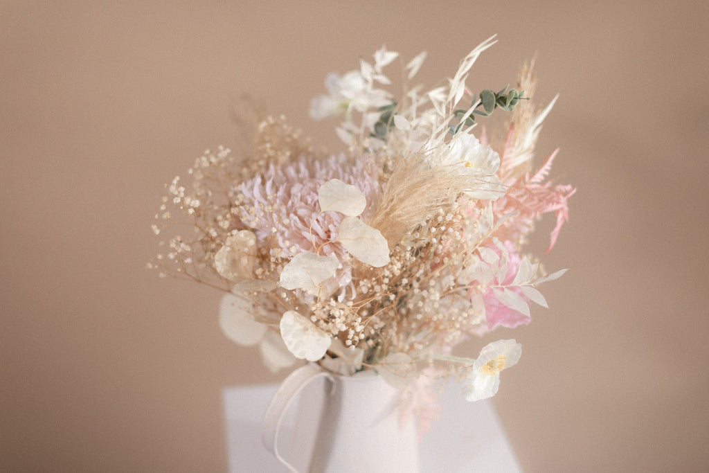 hiddenbotanicsweddings Bouquets Colourful Dried & Artificial Flowers Bridal Bouquet - Sandy Cream & Pink