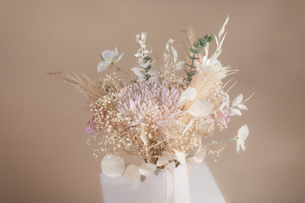 hiddenbotanicsweddings Bouquets Colourful Dried & Artificial Flowers Bridal Bouquet - Sandy Cream & Pink