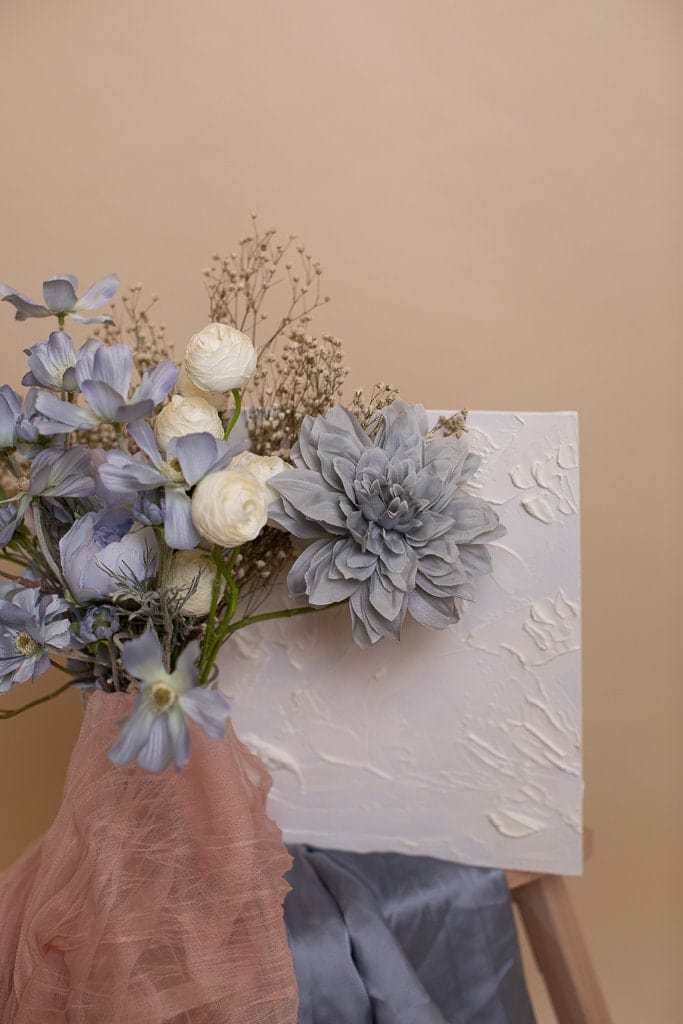 hiddenbotanicsweddings Bouquets Colourful Dried & Artificial Flowers Bridal Bouquet - Sky Blue & White