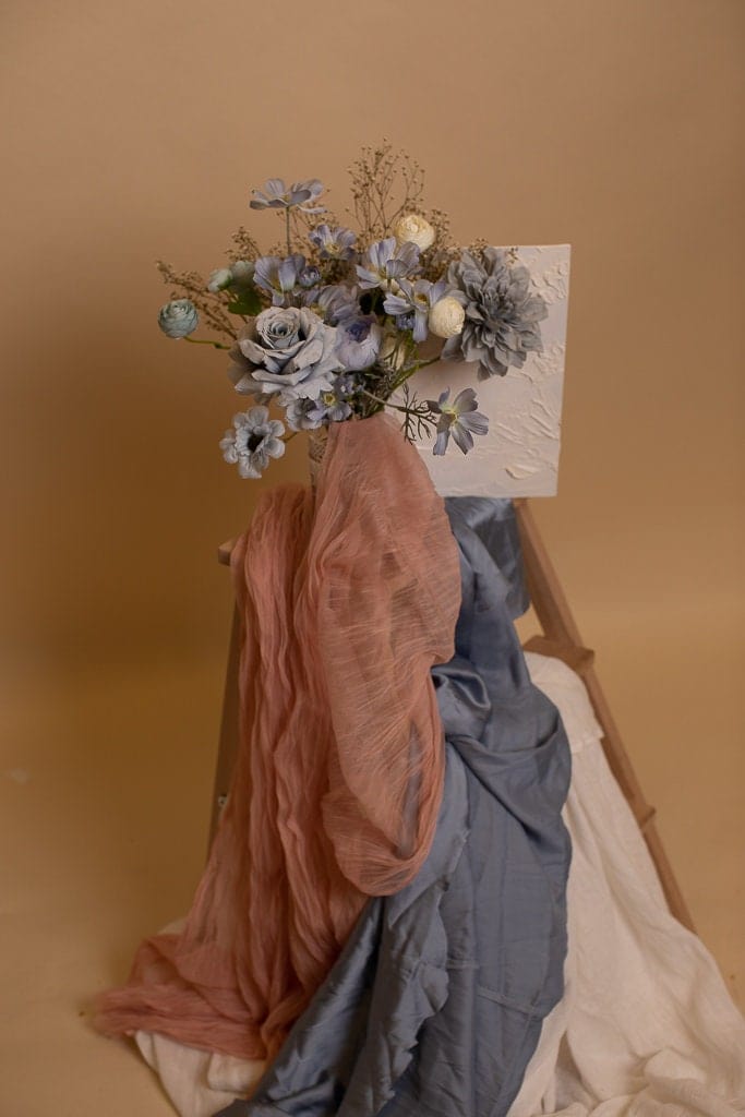 hiddenbotanicsweddings Bouquets Colourful Dried & Artificial Flowers Bridal Bouquet - Sky Blue & White