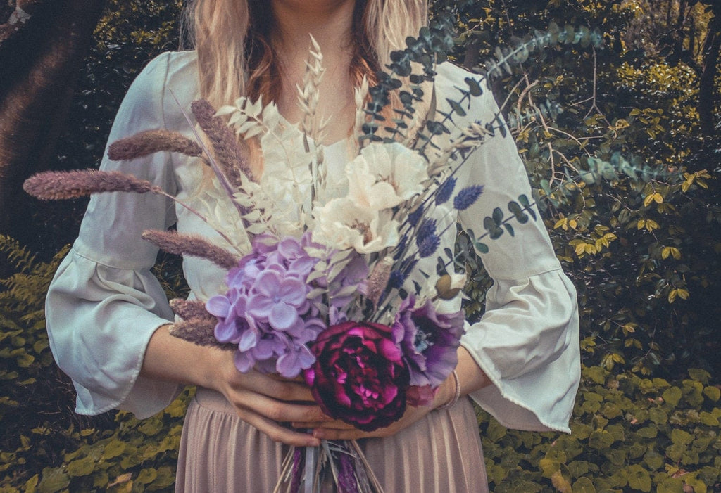 hiddenbotanicsweddings Bouquets Colourful Dried & Artificial Flowers Bridal Bouquet - Soft Lavender & Green