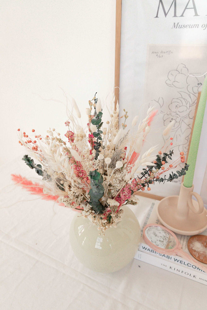 hiddenbotanicsweddings Bouquets Colourful Dried Flowers Bridal Bouquet - Blush Pink & White