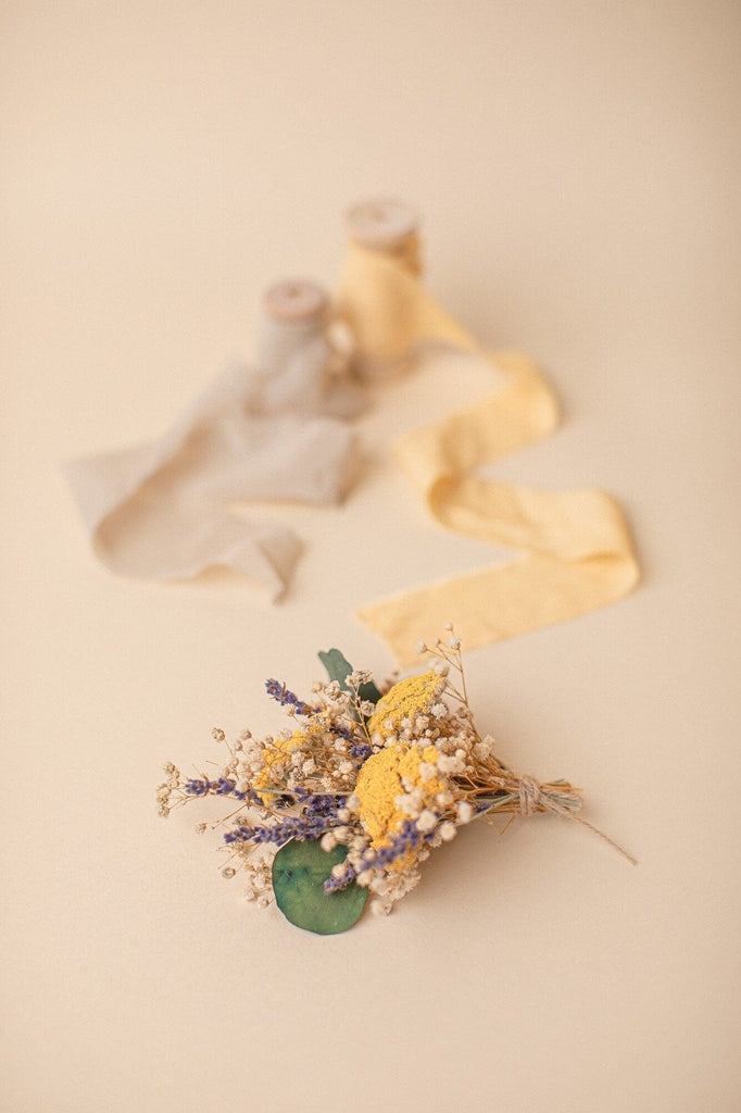hiddenbotanicsweddings Bouquets Colourful Dried Flowers Bridal Bouquet - Lavender Purple & Yellow