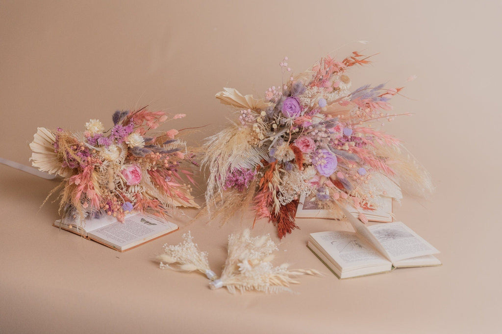 hiddenbotanicsweddings Bouquets Colourful Dried Flowers Bridal Bouquet - Pastel Pink & Lilac No. 1