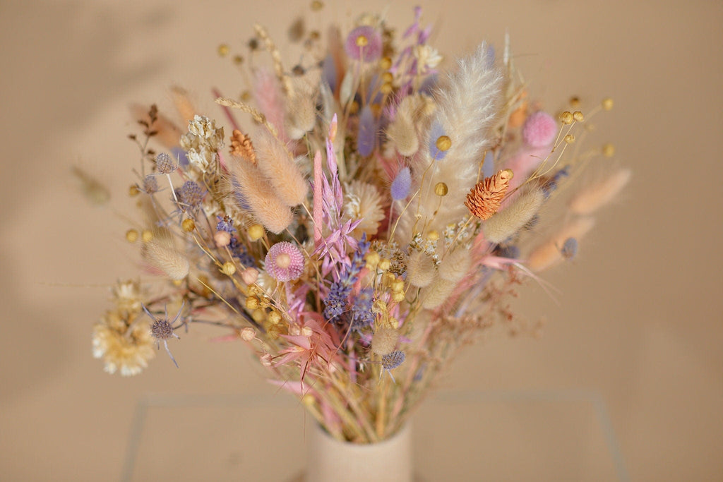 hiddenbotanicsweddings Bouquets Colourful Dried Flowers Bridal Bouquet - Pastel Pink & Purple No. 1