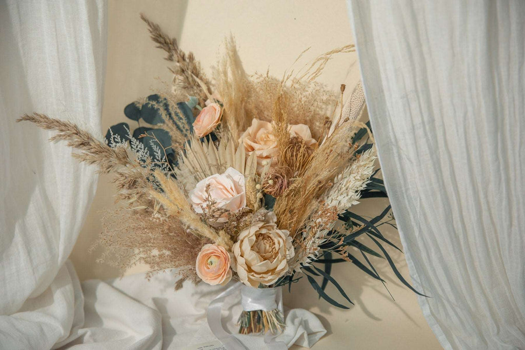 hiddenbotanicsweddings Bouquets Dried & Artificial Flowers Bridal Bouquet - Sandy Cream & Green