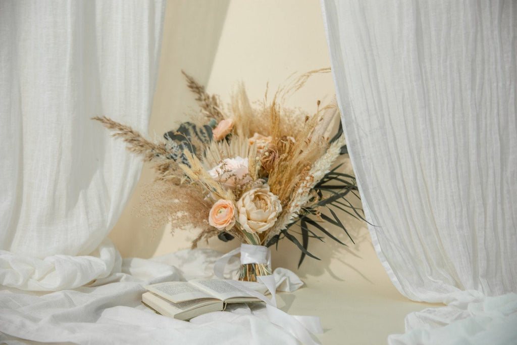 hiddenbotanicsweddings Bouquets Dried & Artificial Flowers Bridal Bouquet - Sandy Cream & Green